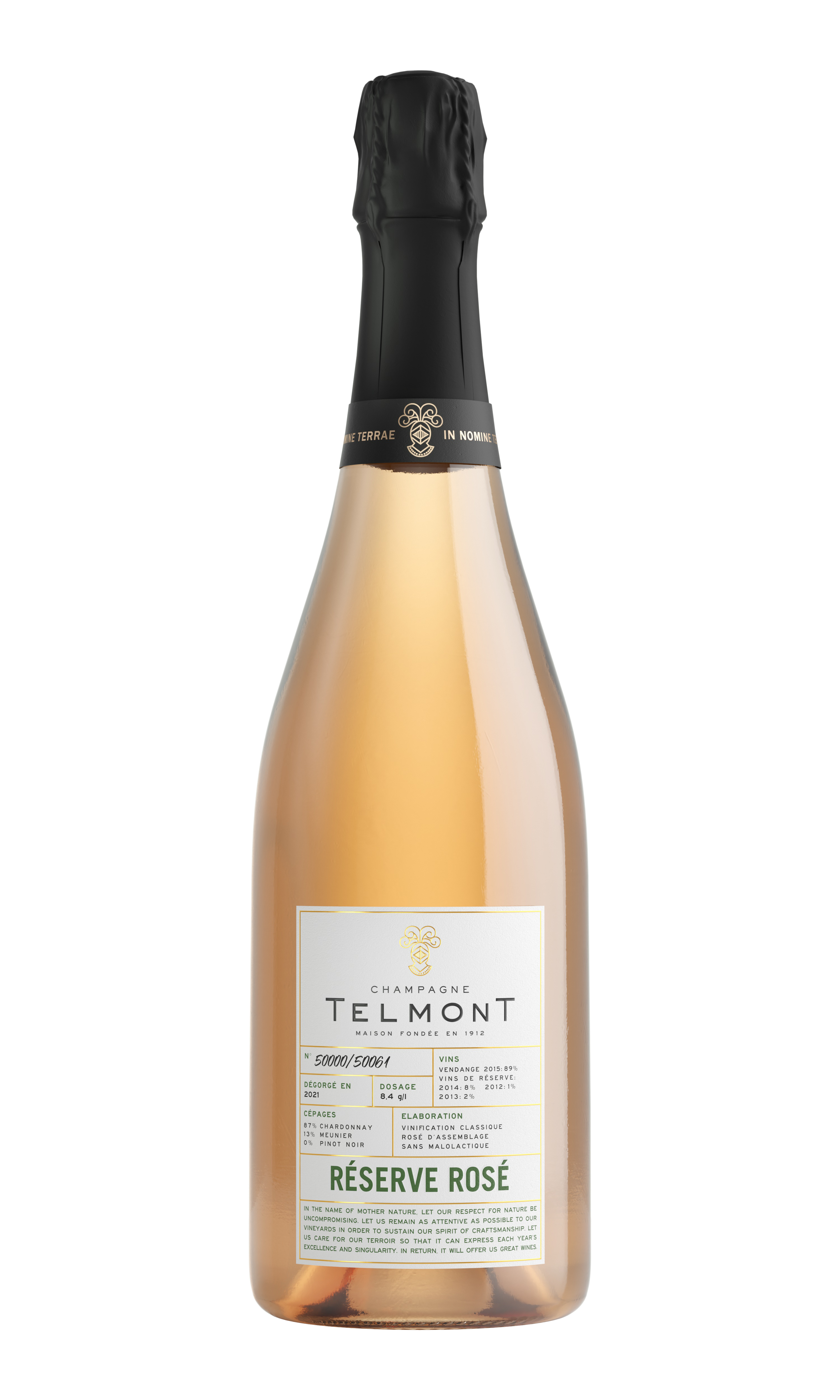 A packshot of a champagne bottle Reserve Rose