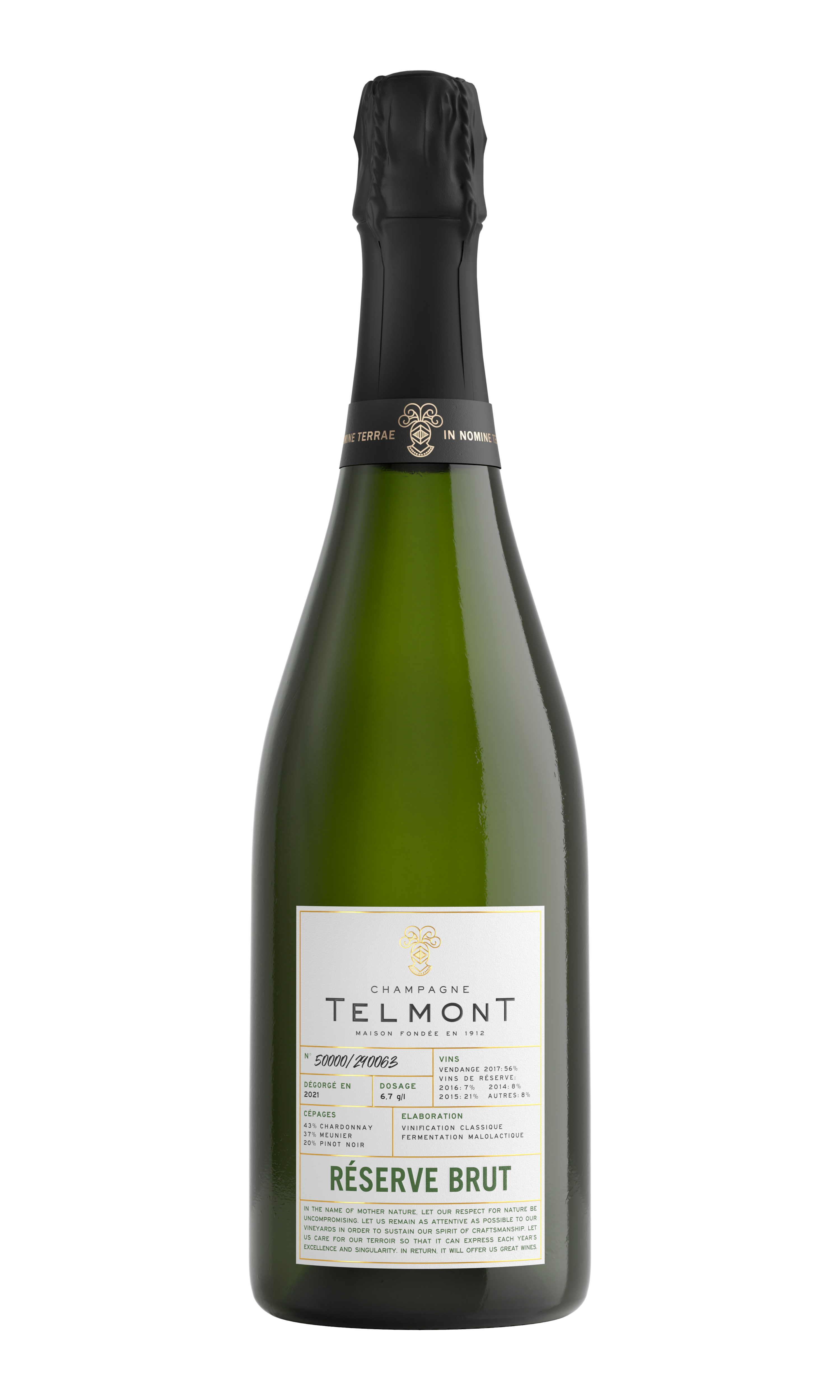 A packshot of a champagne bottle Reserve Brut