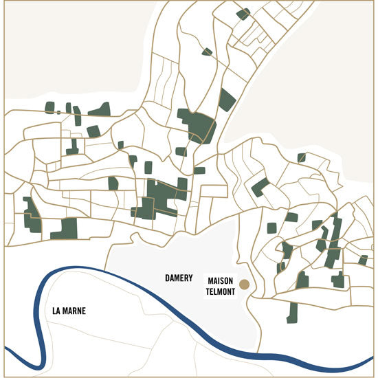 Parcels of vineyards used to produce Telmont champagnes